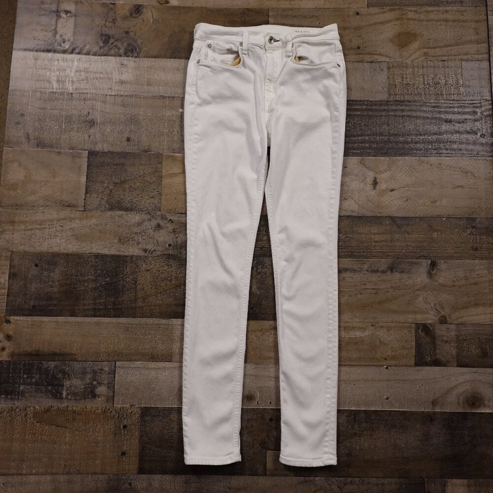 Rag & Bone High Rise Skinny Jeans Women’s 27 White Stretch Denim
